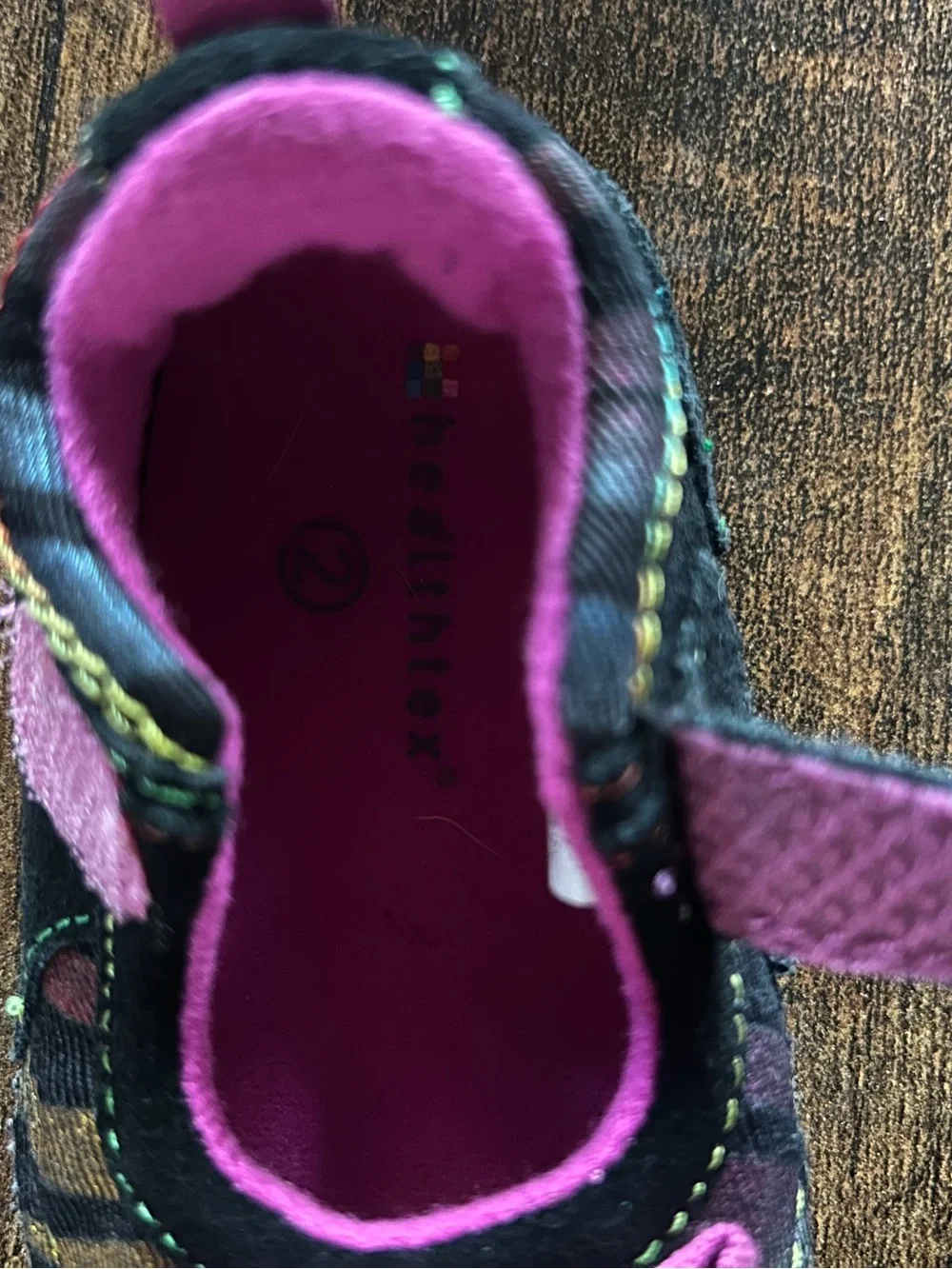 healthtex Black Toddler Mary Jane Shoes with Pink Accents